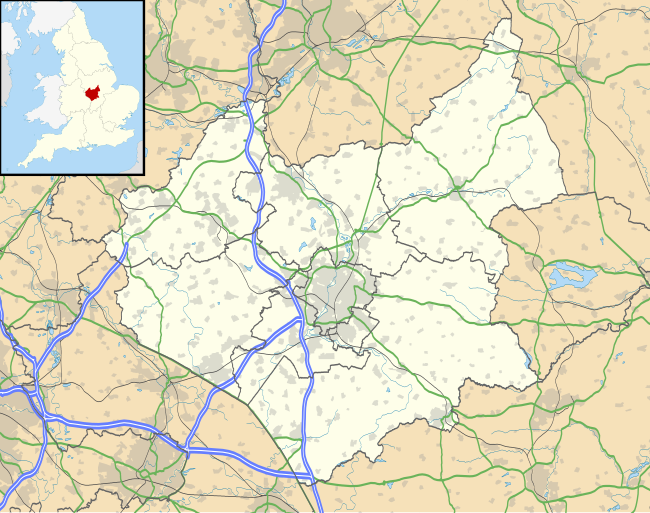 Mapa konturowa Leicestershire