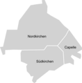 Situering van de drie dorpen in Nordkirchen