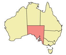 Map of Australia with Nam Úc highlighted