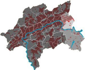 Lage des Quartiers Ehrenberg im Stadtbezirk Langerfeld-Beyenburg