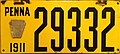 1911 Pennsylvanian license plate