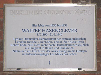 Gedenktafel in Berlin-Wilmersdorf