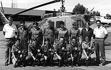 Members of 25 Squadron on a training exercise in 1991 at RAAF Base Pearce with A2-509 of 5 Squadron.