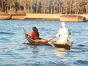 Bootje op de Sjatt al-Arab