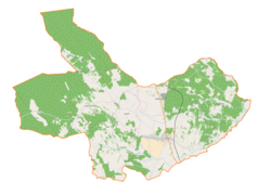 Mapa konturowa gminy Cmolas, na dole znajduje się punkt z opisem „Borek”