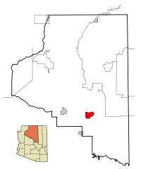Flagstaff Şehri'nin Coconino İlçesi ve Arizona içindeki konumu.