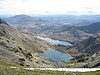 Der Quellsee Glaslyn und der Llyn Llydau an der Ostflanke des Snowdon