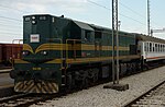 Lok der Baureihe 644-015 der Montecargo AG beim Rangieren im Bahnhof Podgorica.