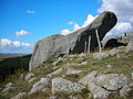 Granitblock auf dem Gipfel der Moure de Legue