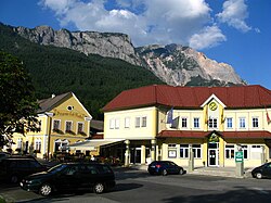 Main square with Mt. Dobratsch