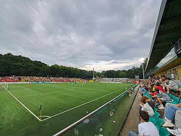 Panoramic view of the pitch