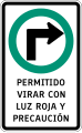 RA-1a Right turn on red light permitted with caution