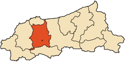 Map of Jijel Province highlighting Texenna District