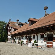 Stallungen mit Storchennestern