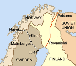 Map of Norway-Finland 1947