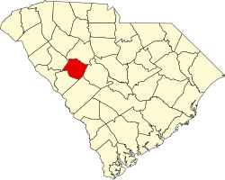 Karte von Saluda County innerhalb von South Carolina