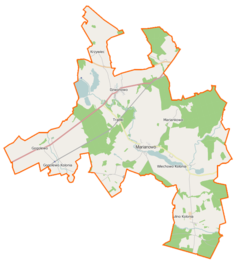 Mapa konturowa gminy Marianowo, u góry znajduje się punkt z opisem „Krzywiec”