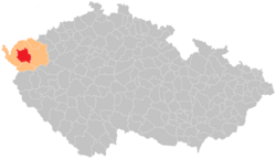 Location in the Karlovy Vary Region within the Czech Republic