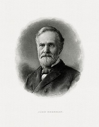 Bureau of Engraving and Printing portrait of Sherman as Secretary of the Treasury