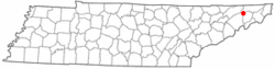 Location of Fall Branch, Tennessee