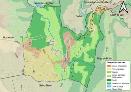 Map of the commune's infrastructure and land use in 2018