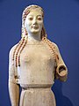 Image 62Peplos Kore at the Acropolis Museum. Relics of the polychromy are visible. (from Culture of Greece)