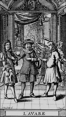 "L'Avare" 1682 edisyonu . Gravür:J. Sauvé