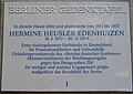 Berlin-Charlottenburg, Berliner Gedenktafel für Hermine Heusler-Edenhuizen