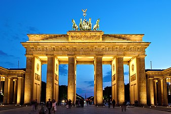 Brandenburg Gate, in Berlin, Germany, by Carl Gotthard Langhans, 1791