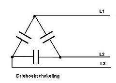 Driehoekschakeling condensatoren