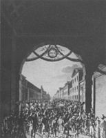 Blick aus dem Königstor, Einzug von Kronprinz Wilhelm am 13. Juli 1814.