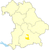 Lage des Landkreises München in Bayern