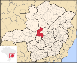 Ligging van de Braziliaanse microregio Três Marias in Minas Gerais