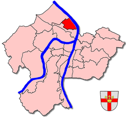 Lage des Stadtteils Koblenz-Wallersheim