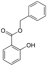 Structuurformule van benzylsalicylaat