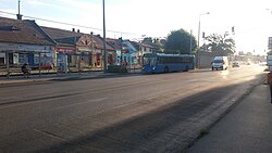 Busz a 3-as főút mátyásföldi szakaszán