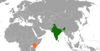 Location map for India and Kenya.