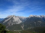 Ausblick vom Zäunlkopf auf die Nördliche Karwendelkette und die Hinterautal-Vomper-Kette