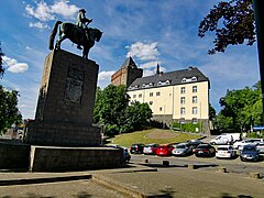 Beeld van Kurfürst Friedrich Wilhelm I voor het kasteel