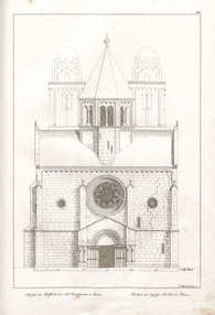 Aufriss der Westseite von St. Paulus in Georg Moller: Denkmähler der deutschen Baukunst Band 2,2