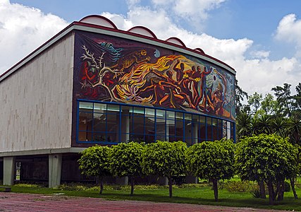 The Alfonso Caro Auditorium in UNAM, Mexico City, by Eugenio Peschard (1953)