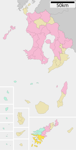 Location of Setouchi in Kagoshima Prefecture
