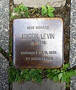 Stolperstein des Nordhäusers Isodor Levin, ermordet von Nationalsozialisten im KZ Buchenwald