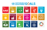 The Sustainable Development Goals promotes seventeen interlinked objectives designed to serve as a "shared blueprint for peace and prosperity for people and the planet, now and into the future". Pictured above is a diagram listing the 17 Sustainable Development Goals, which are intended to be completed by the end of the 2020s.