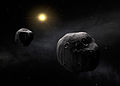 Artist's impression of the double asteroid 90 Antiope