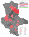 1994 Saxony-Anhalt state election, Black is CDU, Red is SPD, Pink is PDS