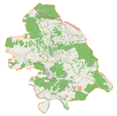 Mapa konturowa gminy Alwernia, u góry znajduje się punkt z opisem „Nieporaz”