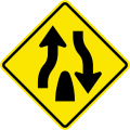 W30-2 Dual carriageway ends ahead