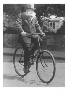 John Boyd Dunlop on a bicycle c. 1915