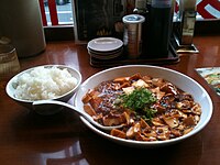 Mapo tofu at a restaurant in Kobe, Japan